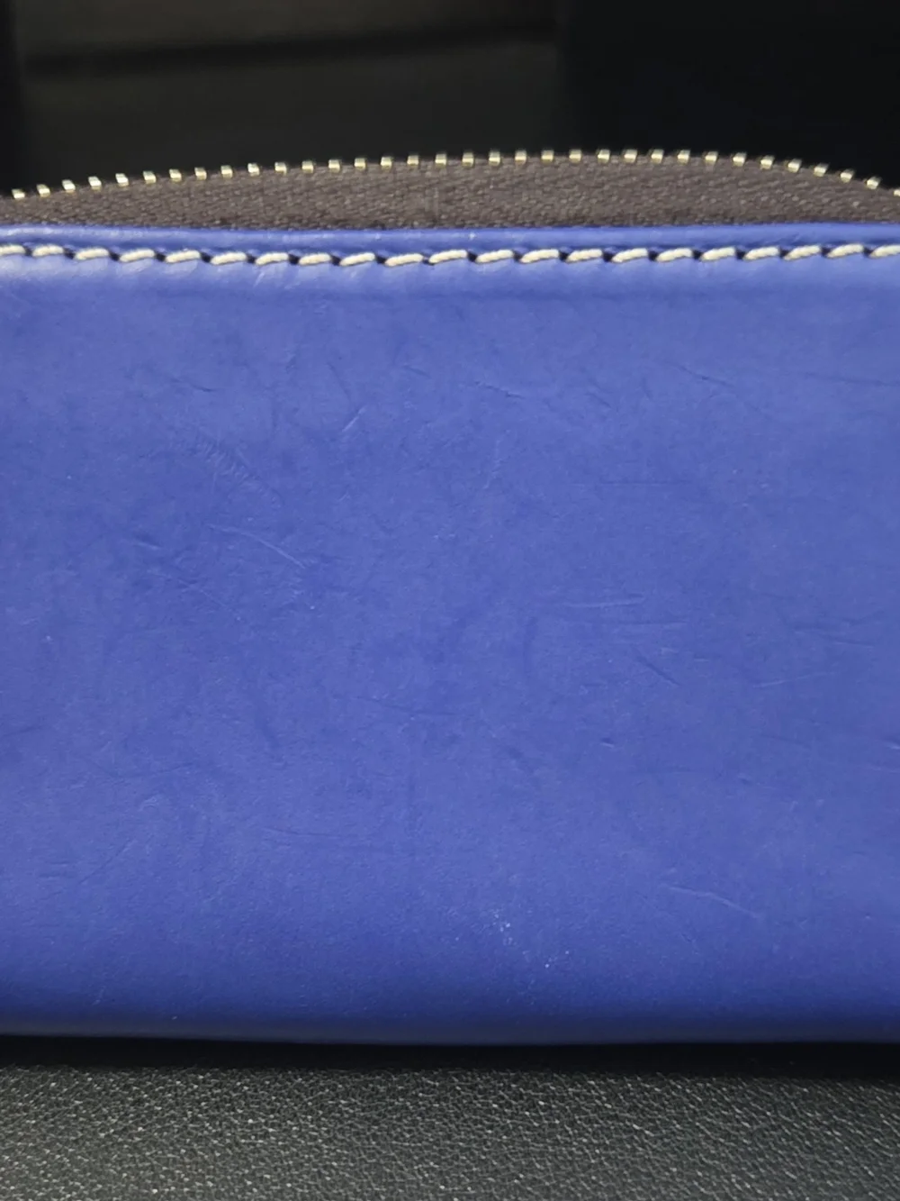 Dooney & Bourke Royal Blue Zip-Around Wallet with Gold Plaque